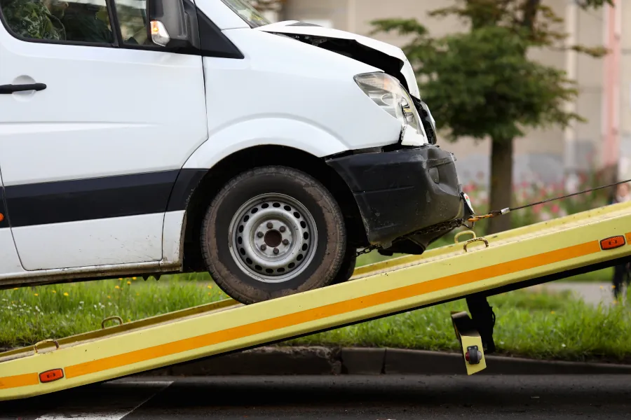 Van On Tow Truck