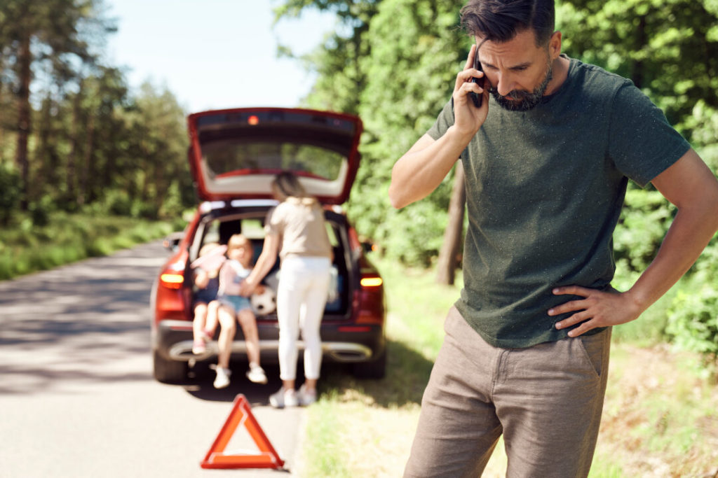 Broken Car On The Way To Vacation